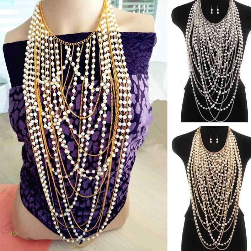 Vòng Cổ Đính Hạt Không Độc Hại Bằng Hợp Kim Cho Nữ