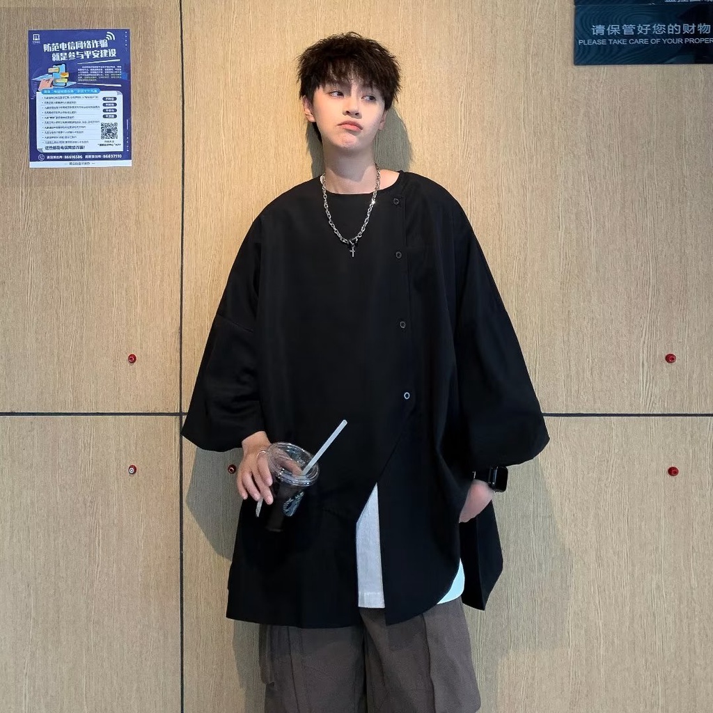 Áo Sơ Mi Tay Ngắn Mỏng Phong Cách Ruffian Cao Cấp Thời Trang Mùa Hè Hàng Mới 2023 Dành Cho Bạn Nam