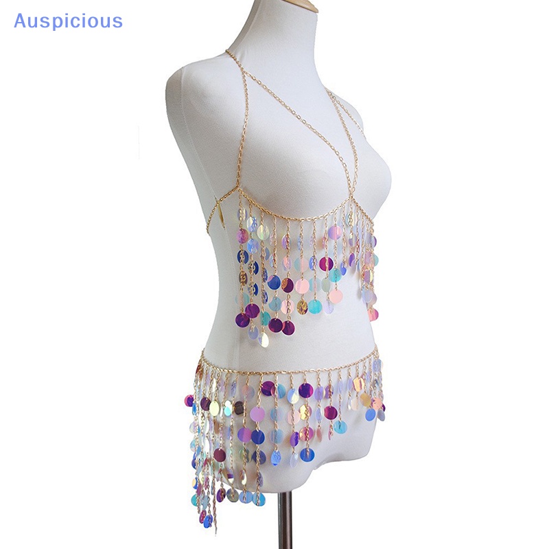 [AuspiciousV] Bộ Áo Ngực Dây Xích Tua Rua Nhiều Lớp Đính Kim Sa Thời Trang Gợi Cảm Đi Tiệc Câu Lạc Bộ Đêm y2k Camis