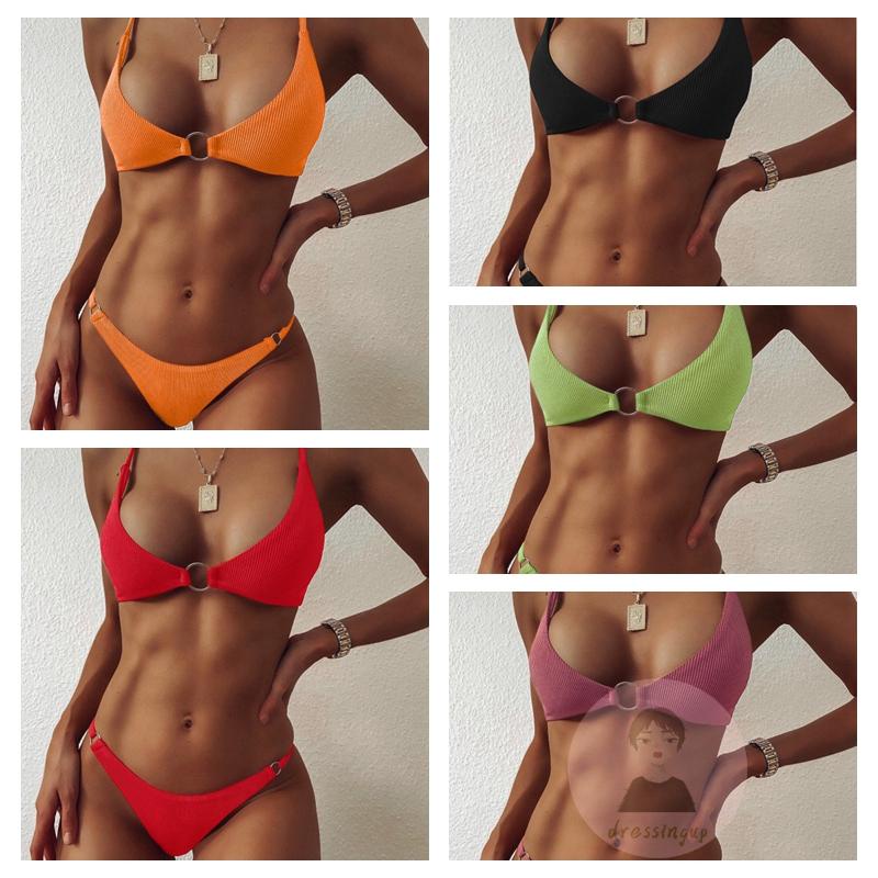 Bộ Đồ Bơi Màu Sắc Đơn Giản Thời Trang Mùa Hè Cho Nữ