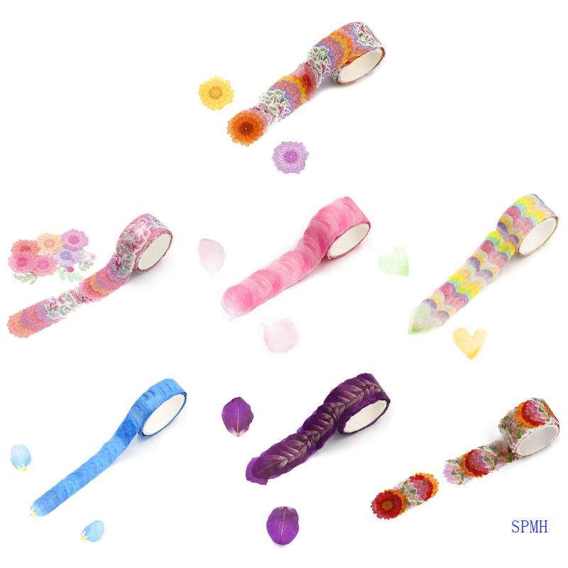 Cuộn 200 Miếng Dán Hình Cánh Hoa Trang Trí Sổ Tay DIY