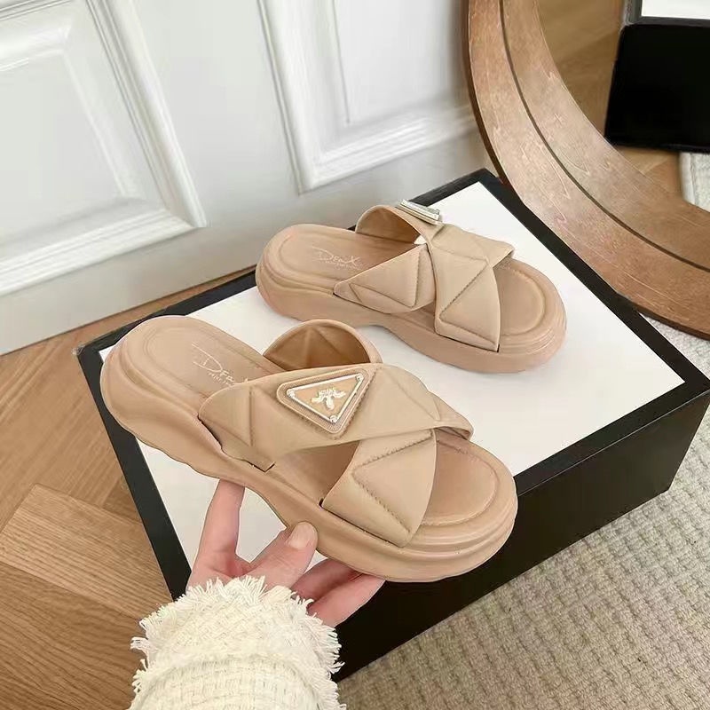 Xăng đan Cao Gót Đi Biển Mùa Hè Quai Đeo Vai Dày Nhẹ Thời Trang Cho Nữ