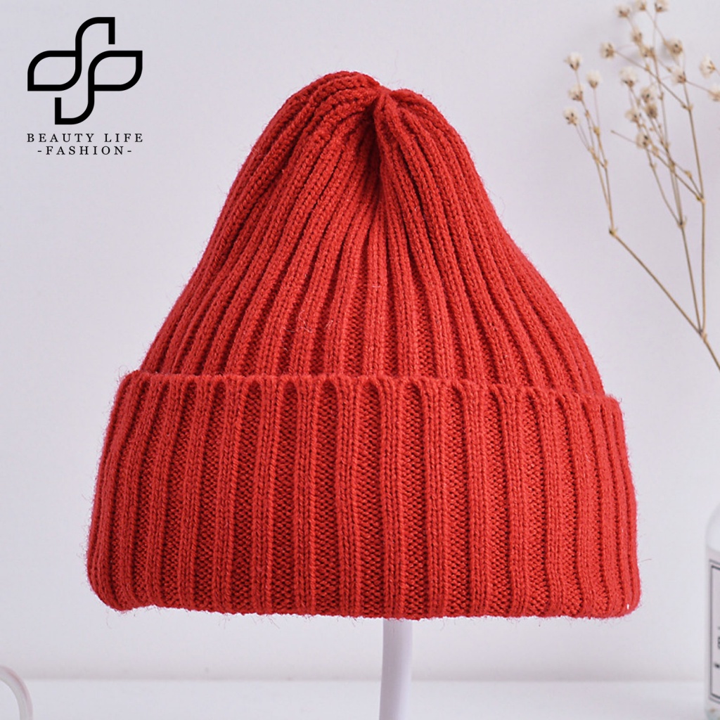 Mũ Beanie Dệt Kim Dày Dặn Màu Kẹo Giữ Ấm Tai Dùng Làm Đạo Cụ Chụp Ảnh Cho Bé
