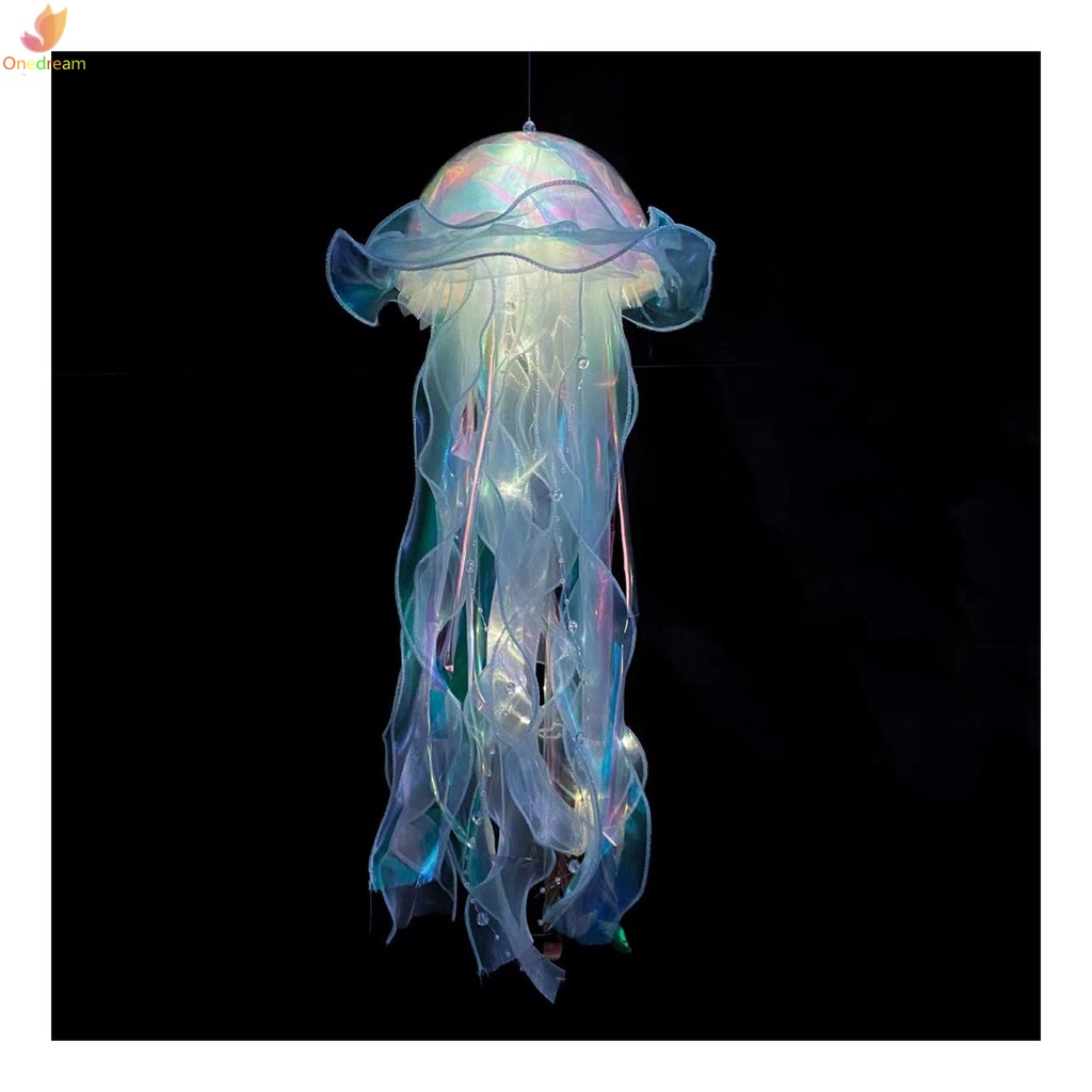 Lồng Đèn Treo Bằng Vải Sứa Lấp Lánh Kèm Dải Sáng