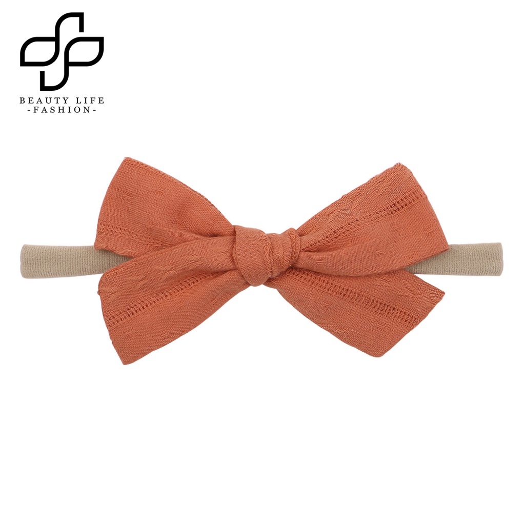 Băng Đô Nơ Màu Trơn Trọng Lượng Nhẹ Co Giãn Tốt Thời Trang Cho Bé