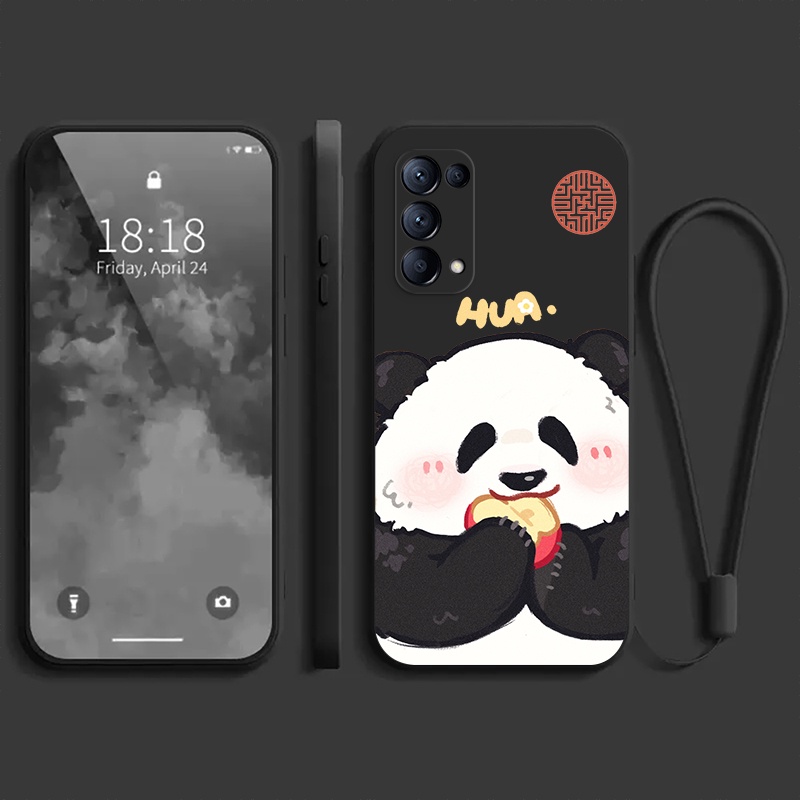 Ốp lưng  oppo RENO 5 oppo RENO 5 Ốp điện thoại dẻo Gấu trúc mắn
