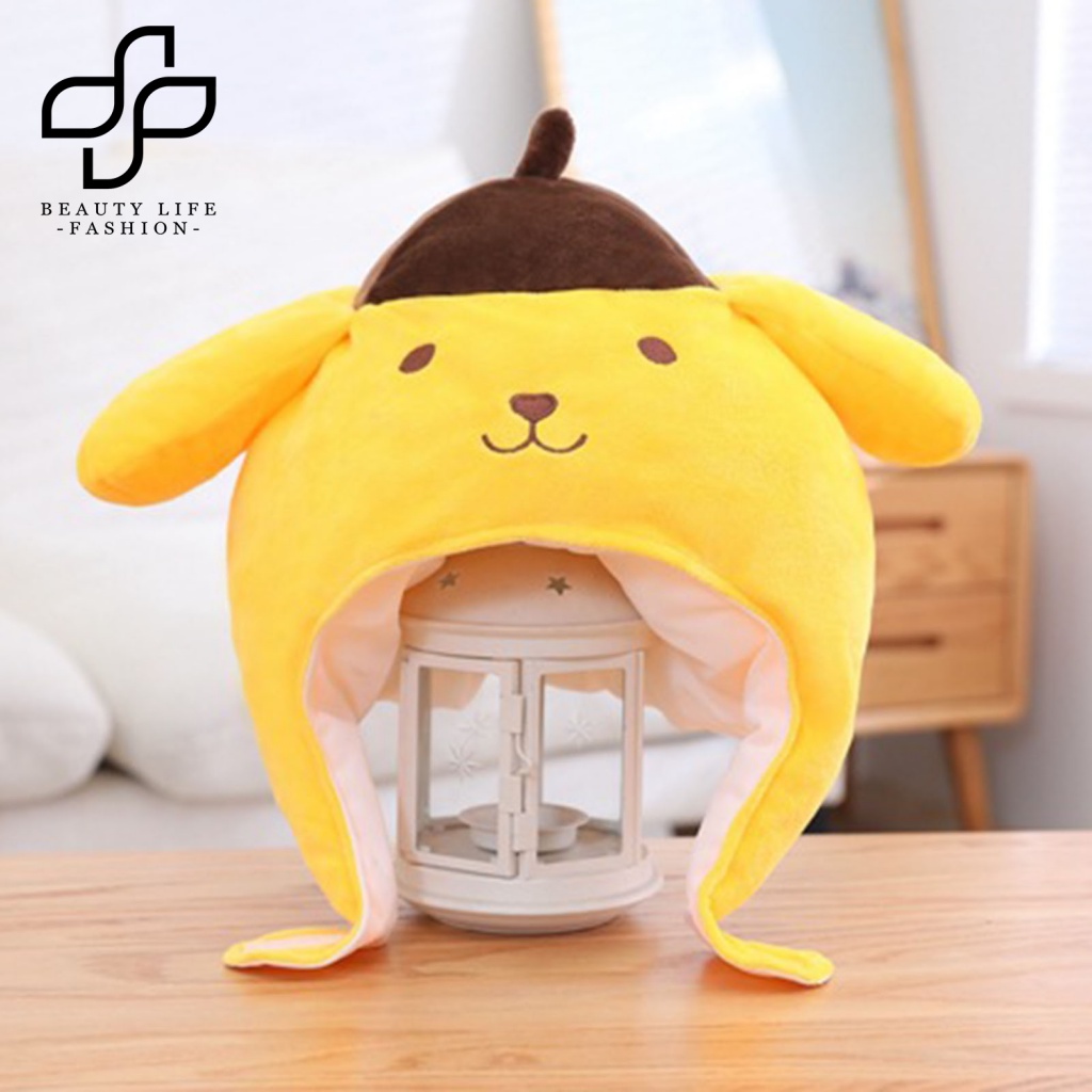 Mũ Hóa Trang Chú Chó Tai Ngắn 3D Bằng Lông Nhung Dễ Thương Xinh Xắn