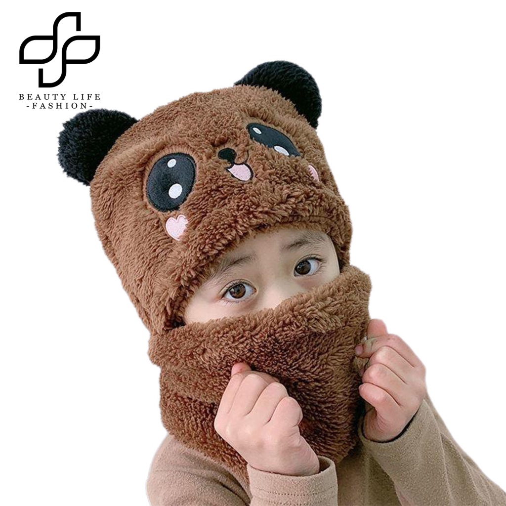 Nón Len Giữ Ấm Tai Gấu Dễ Thương Cho Bé