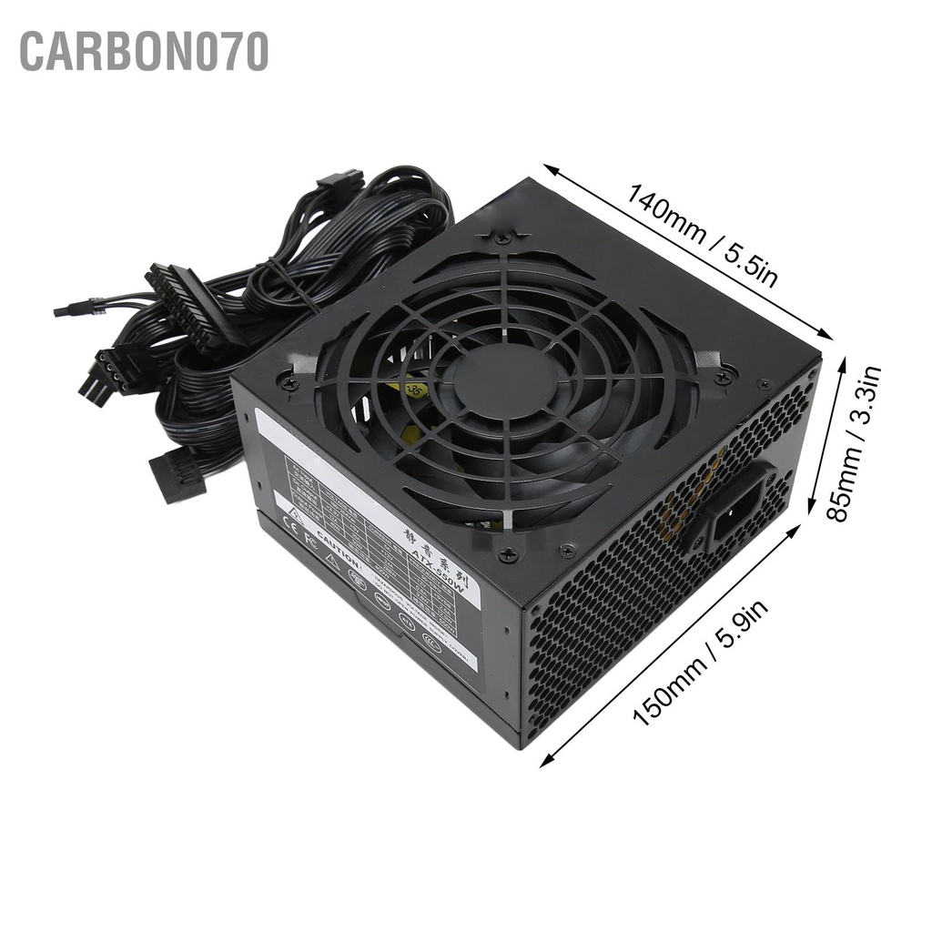Carbon070 Bộ nguồn 550W Bảo vệ đa năng Tự động ngắt 120mm Mang yên tĩnh Quạt chơi game cho khung máy tính để bàn