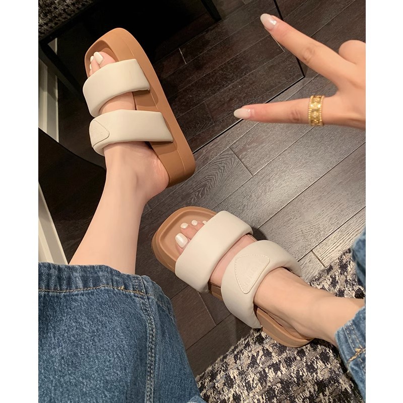 Tóc Thẳng Của Nhà Máy Duoya ~ [Hàng Có Sẵn] Hòn Đảo Harbour Nam ~!Giày Sandal Da Mềm Đế Dày Thời Trang Mùa Hè Cho Nữ