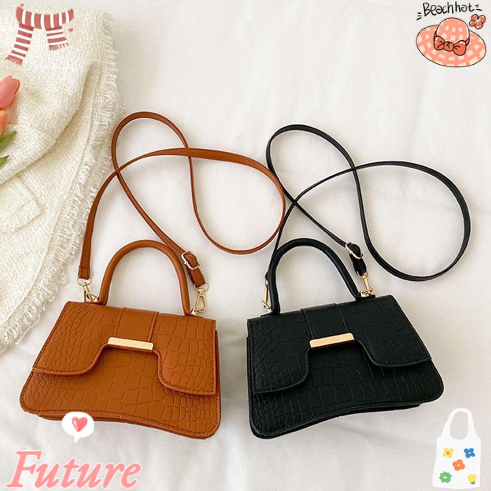 Túi Đeo Chéo Bằng Da PU Màu Trơn Thời Trang Dành Cho Nữ