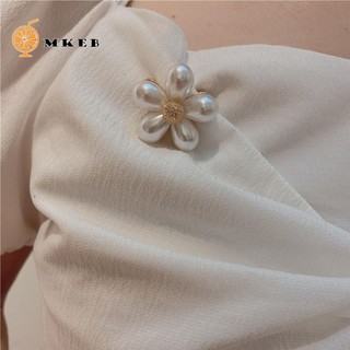MKEB cài áo hình bông hoa/ nơ đính ngọc trai giả thời trang