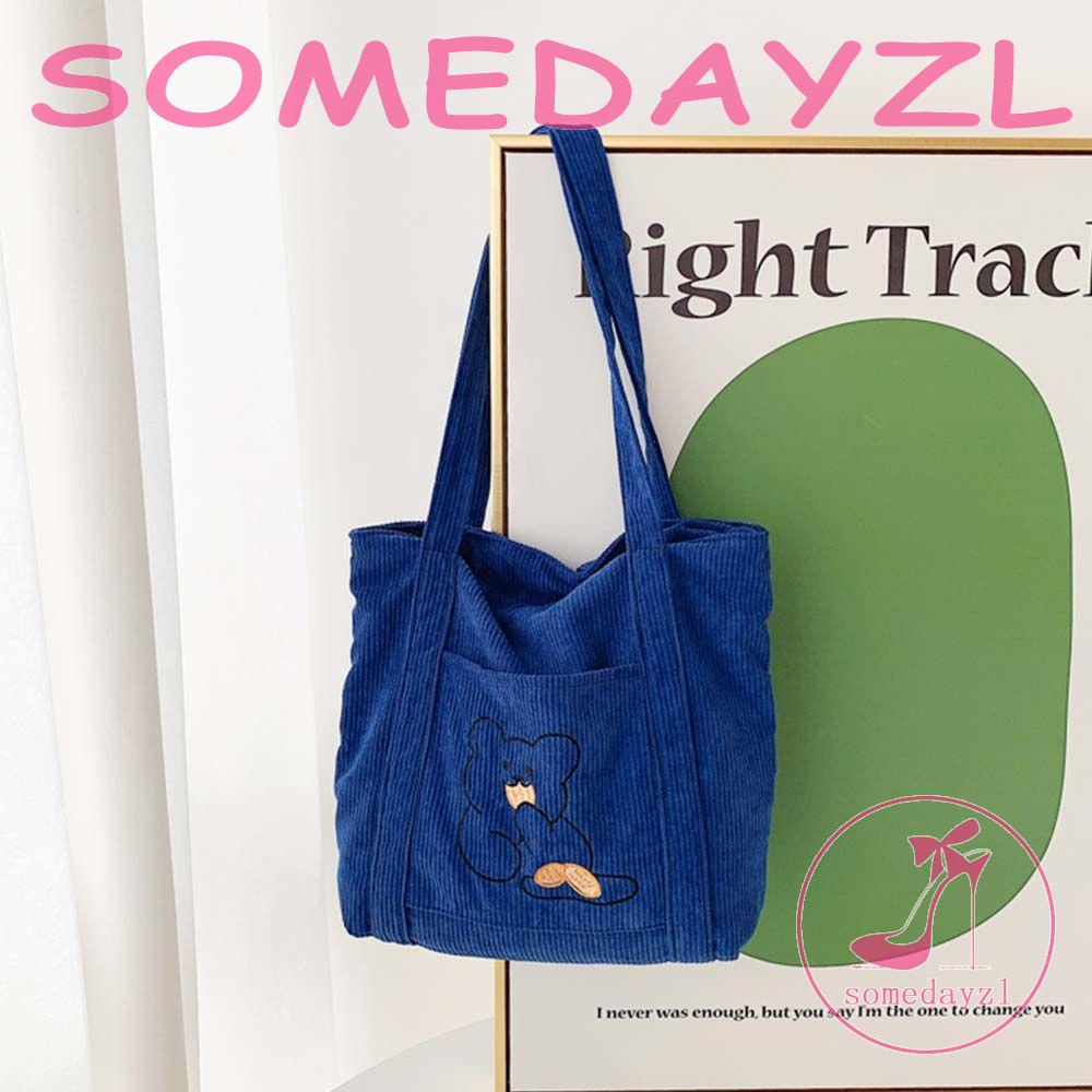 Túi Xách Nhung Kẻ Mềm Mại In Hình Gấu Hoạt Hình Dành Cho Nữ