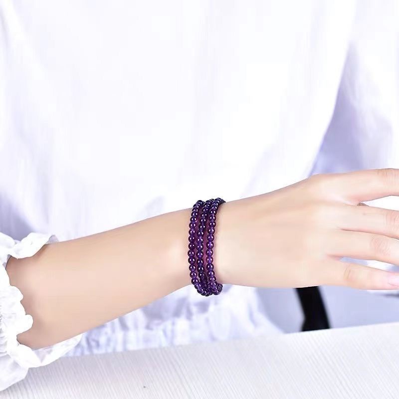 Uruguay Vòng Tay Đá Thạch Anh Tím Trong Suốt Dành Cho Cặp Đôi