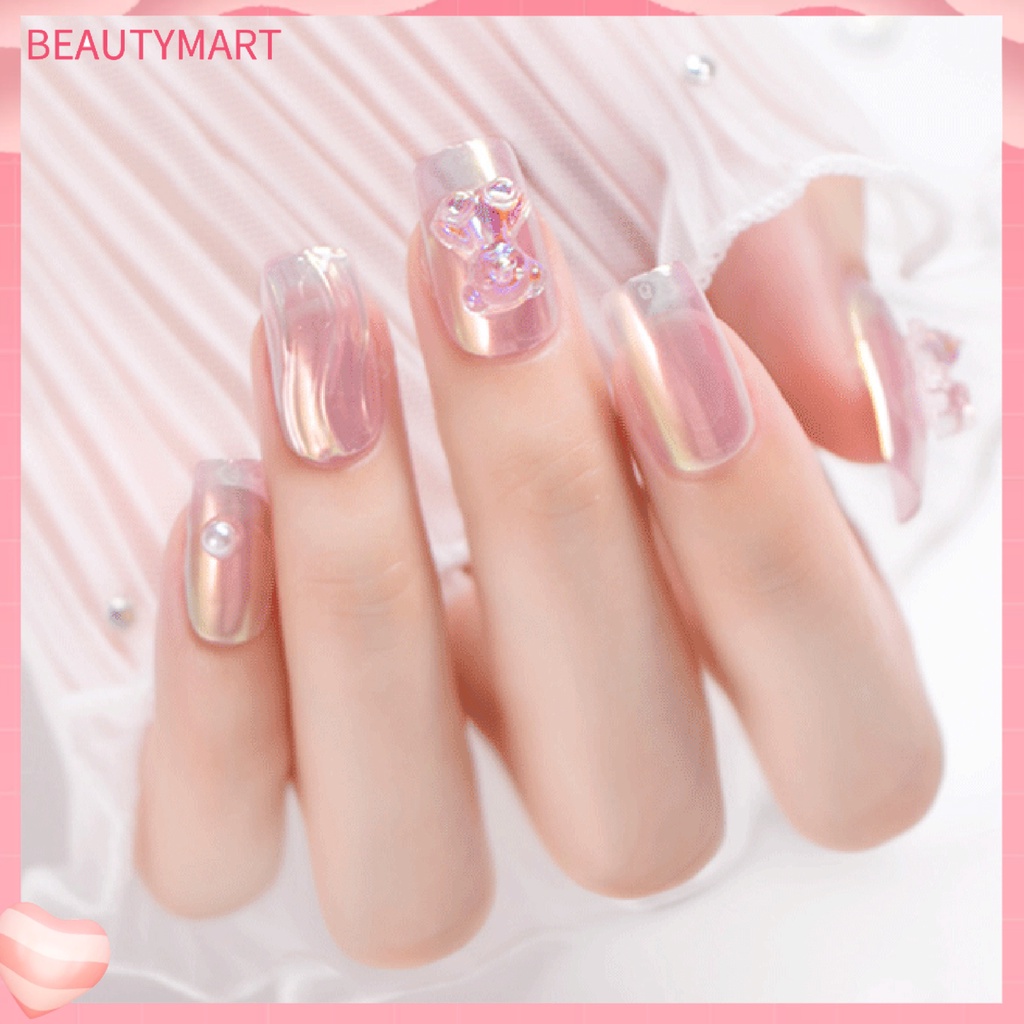 Miếng Dán Trang Trí Móng Tay Hình Gấu Bằng Nhựa Lấp Lánh DIY