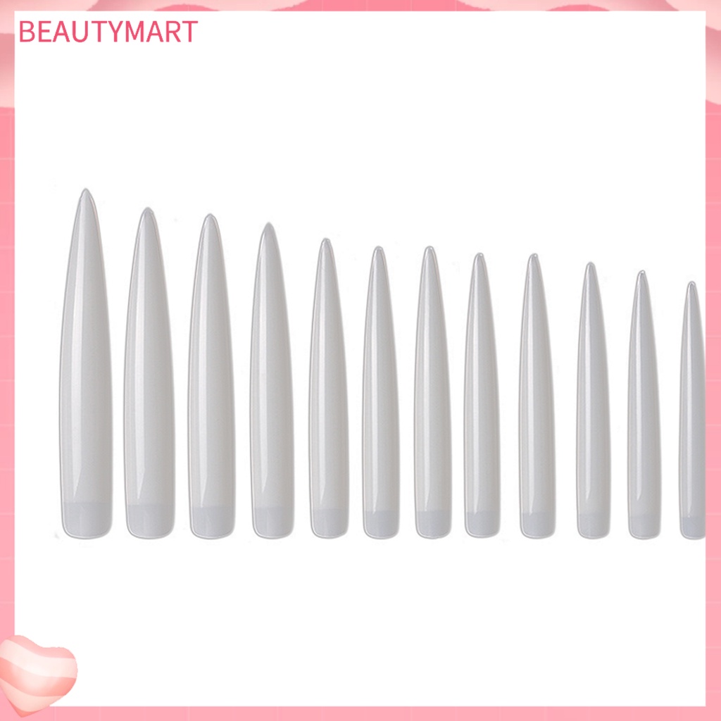 Túi 120 Móng Tay Giả Nối Dài Bằng Nhựa ABS Mỏng Tự Nhiên Cho Salon