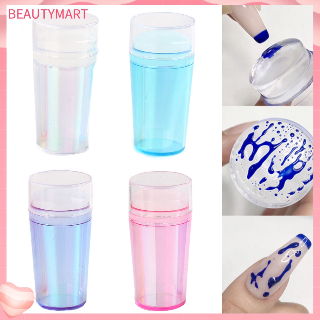 1 Bộ Dụng Cụ In Hình Móng Tay Bằng Silicon Hình Tròn Trong Suốt Tái Sử Dụng Được Không Biến Dạng