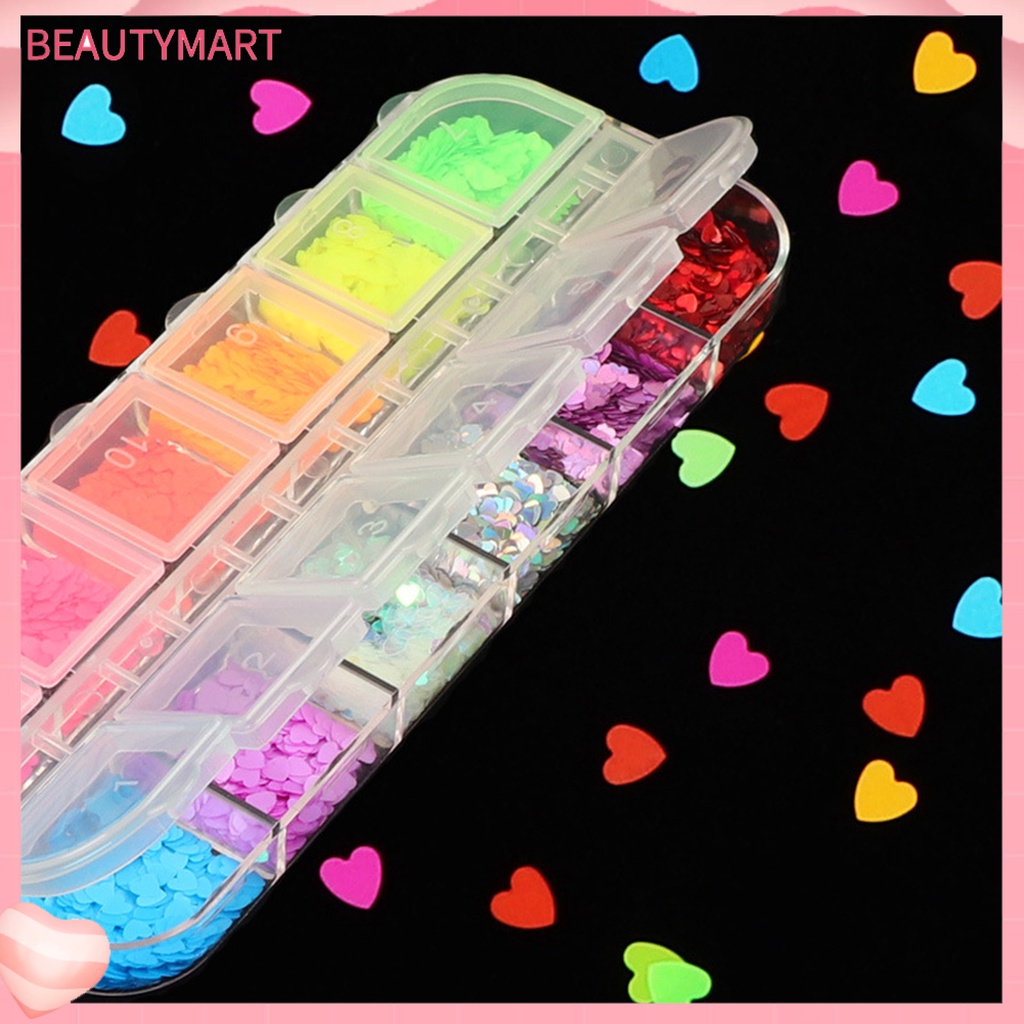 1 Hộp Đựng Hạt Nhựa 12 Ô Màu Sắc Tươi Sáng Trang Trí Móng Tay Nghệ Thuật