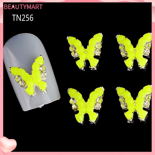 Set 10 Phụ Kiện Trang Trí Móng Tay Hình Bướm 3D Bằng Hợp Kim DIY