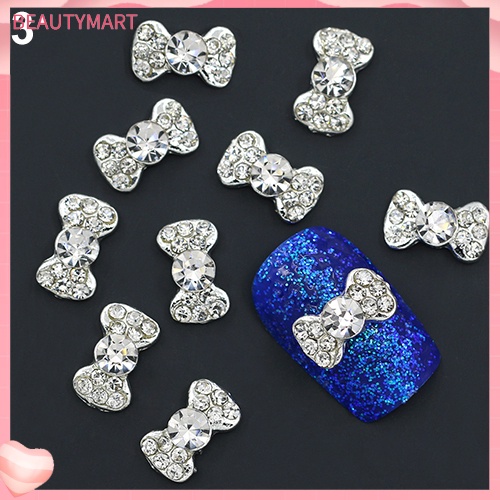 Set 10 MóNg Tay Giả HìNh Nơ / TráI Tim LấP LáNh ThờI Trang Cho Nữ