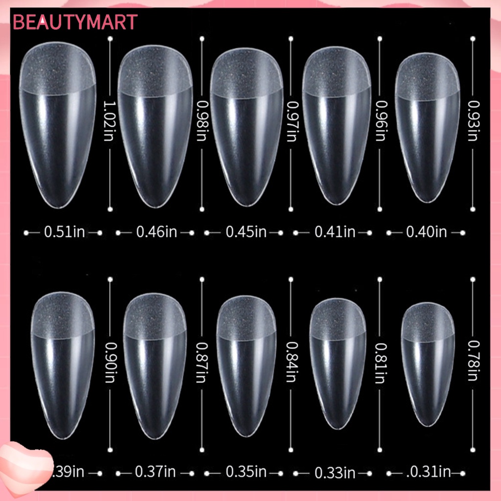 Bộ 500 Móng Tay Giả Cong Chữ C Trong Suốt Dùng Trang Trí Móng Nghệ Thuật DIY