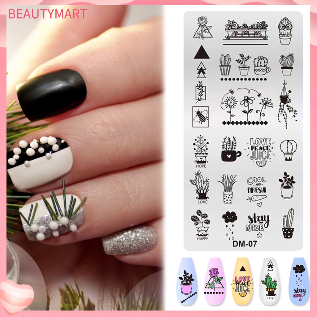 Khuôn Trang Trí Móng Tay Bằng Thép Không Gỉ Họa Tiết Tinh Tế Có Thể Tái Sử Dụng