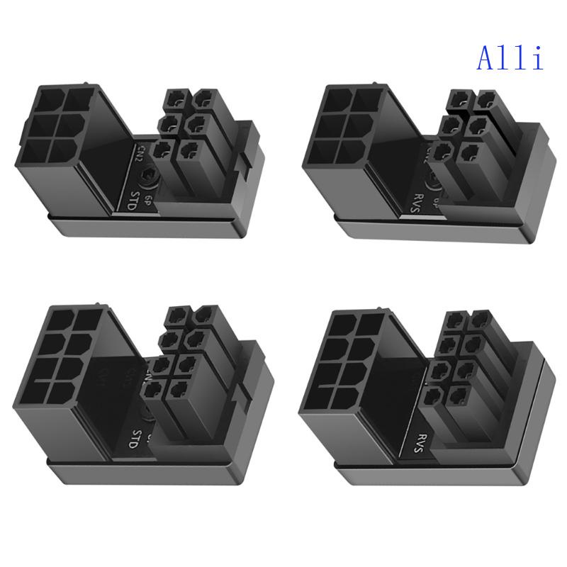Đầu Chuyển Đổi Alli ATX 8pin 6pin Female Sang 8pin 6pin Male Góc 180 Độ Cho Máy Tính Để Bàn