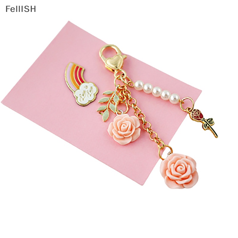 Móc Khóa Tua Rua Hình Bông Hoa Bằng Nhựa Resin Thời Trang Cho Nữ 439br