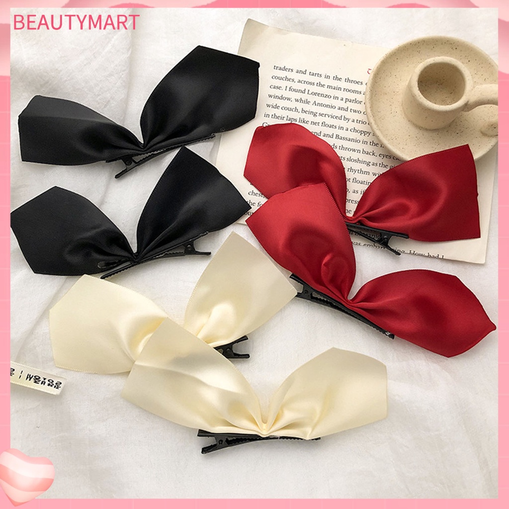 1 Cặp Kẹp Tóc Hình Nơ Màu Sắc Xinh Xắn Cho Nữ