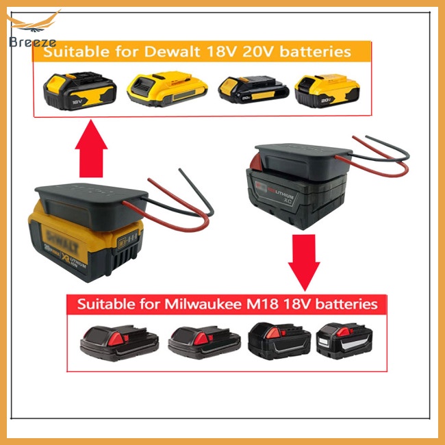 Bộ Chuyển Đổi Pin 2 Trong 1 12awg Cho Milwaukee 18v M18 Dewalt Dcb Series 18v 20v
