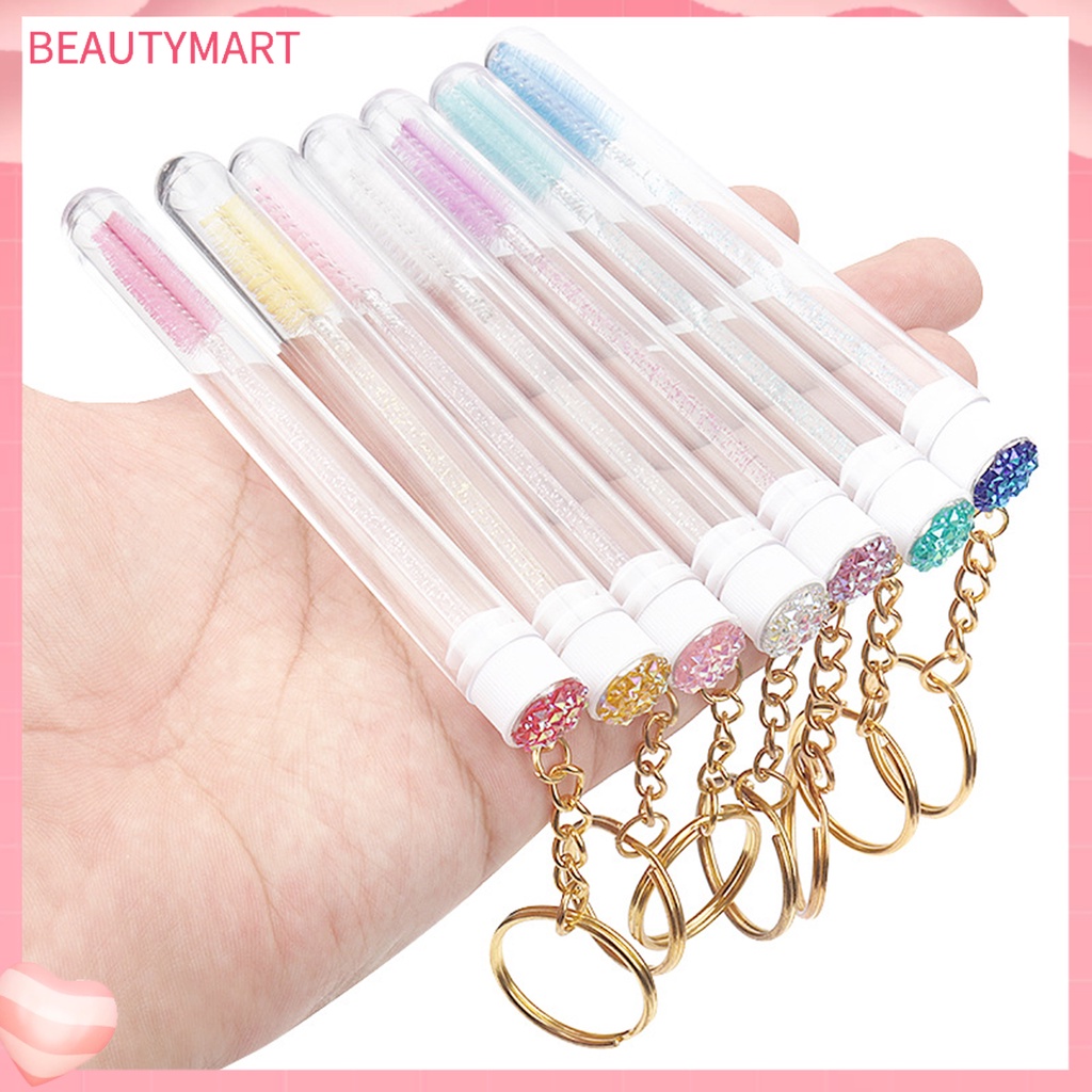 1 Bộ Cọ Chải Lông Mi Bằng Nhựa Đính Đá Pha Lê Nhân Tạo Với Khóa Cài Thời Trang Dành Cho Bạn Nữ