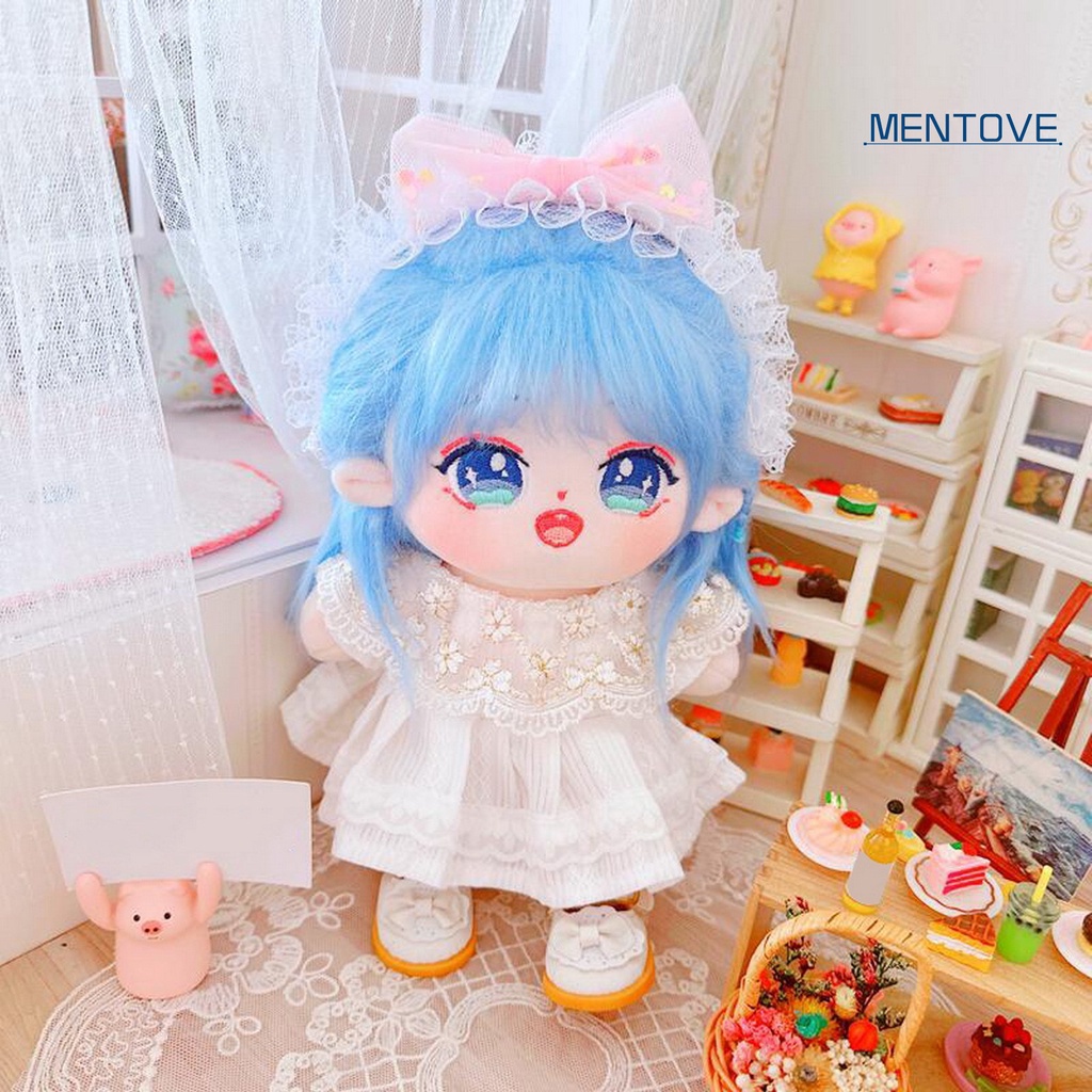 1 Bộ Quần Áo Búp Bê 20cm Bằng Vải Cotton Và Băng Đô Nơ Dễ Thương