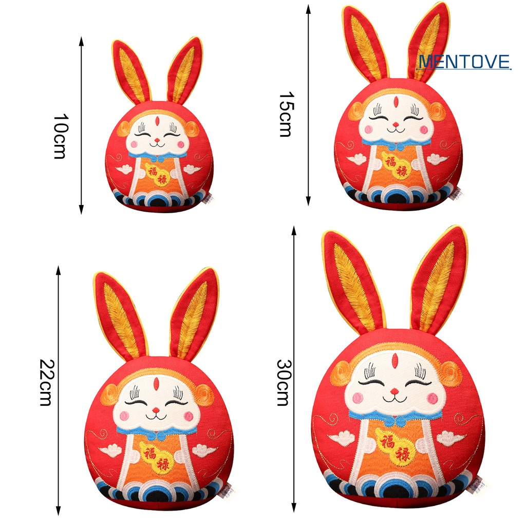 Thú Nhồi Bông Hình Thỏ Phong Cách Trung Hoa Dễ Thương Dùng Trang Trí Xe Hơi