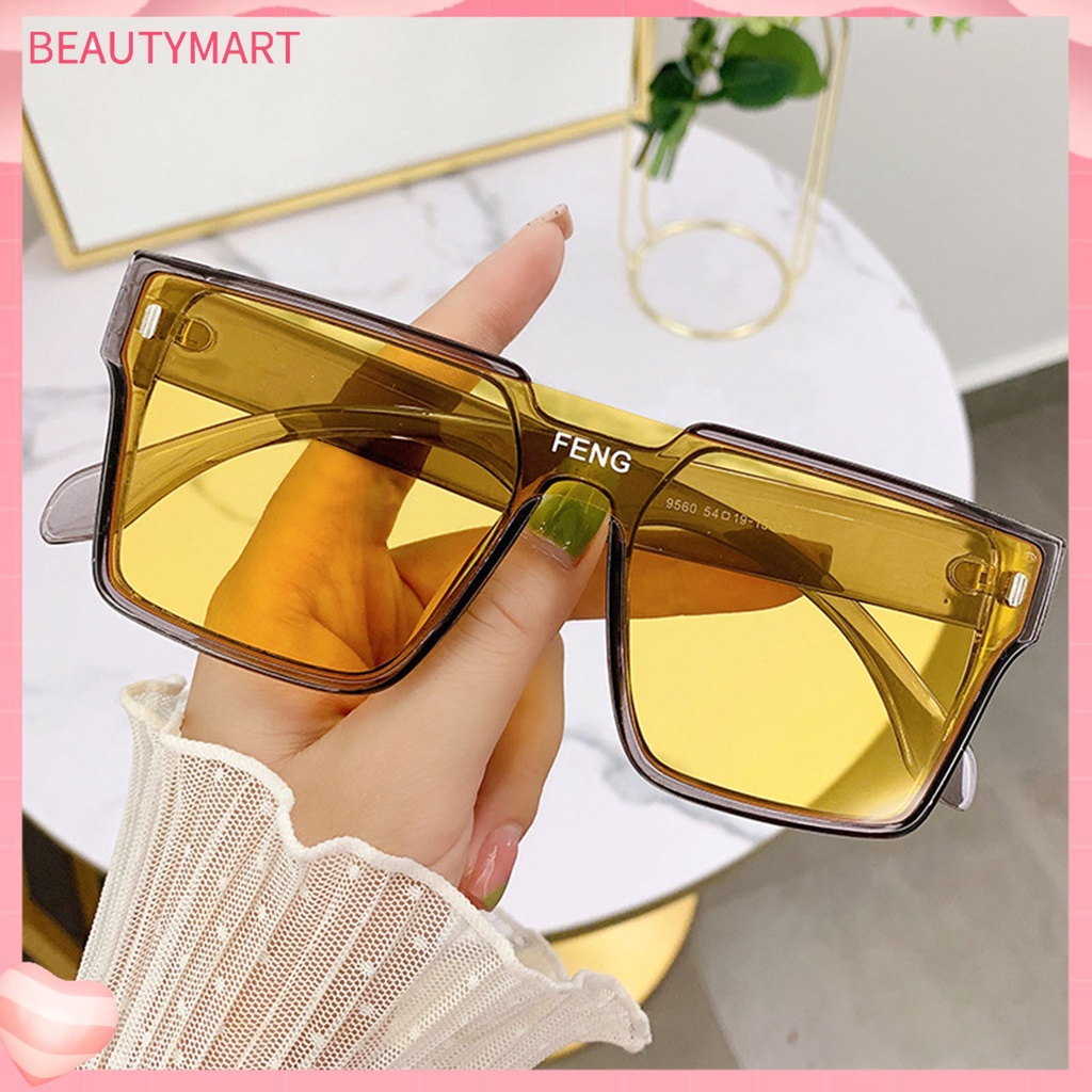 Kính Mát Gọng Vuông Lớn Siêu Nhẹ Chống Tia UV Chống Nắng Màu Sắc Tương Phản Phong Cách Cổ Điển Thời Trang Cho Nam Và Nữ