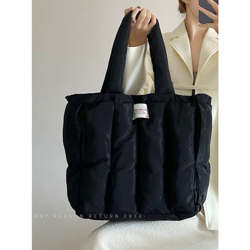 Túi Tote Đeo Vai Bằng Cotton Nhẹ Mềm Mại Hình Đám Mây Cỡ Lớn Thoải Mái Cho Nữ