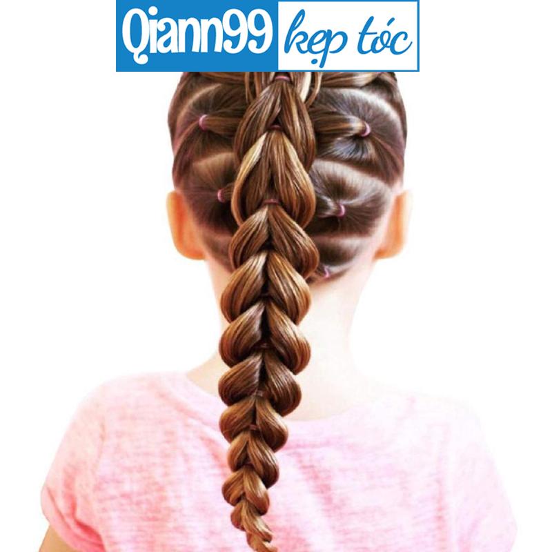 Set 100 dây buộc tóc thời trang bằng cao su dùng một lần dành cho bé gái