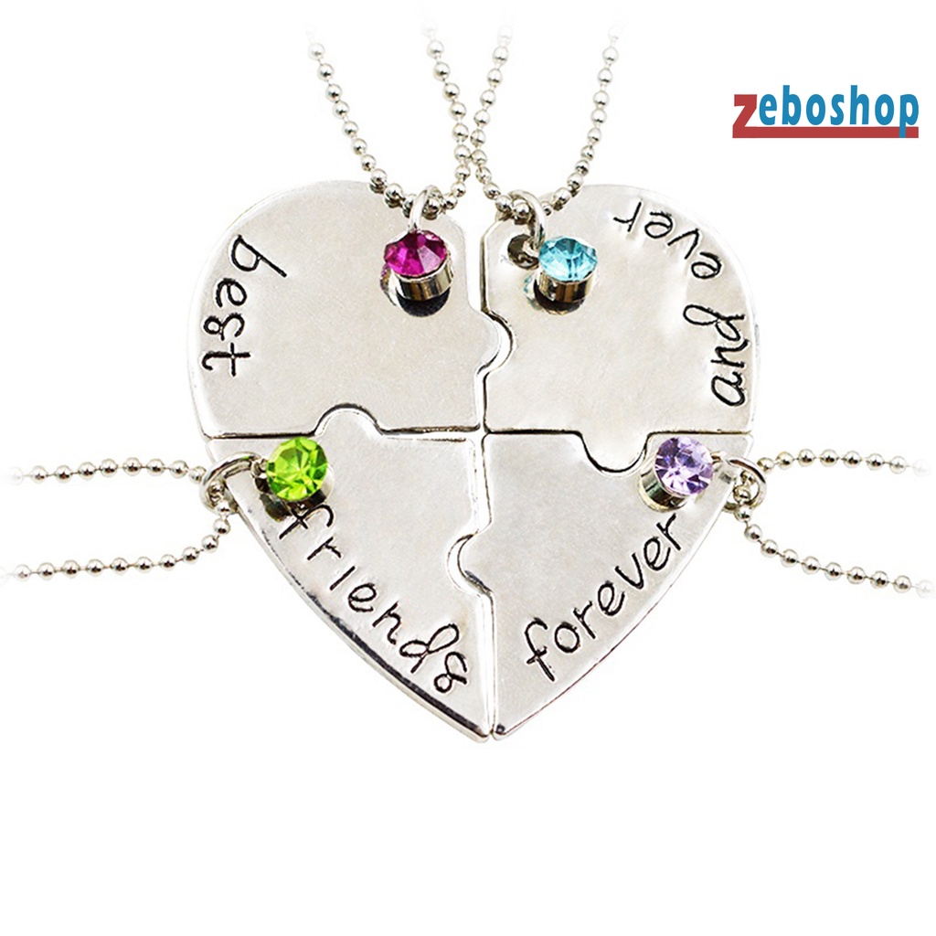 Bộ 4 Vòng cổ Mặt Trái Tim Đính Đá Thời Trang