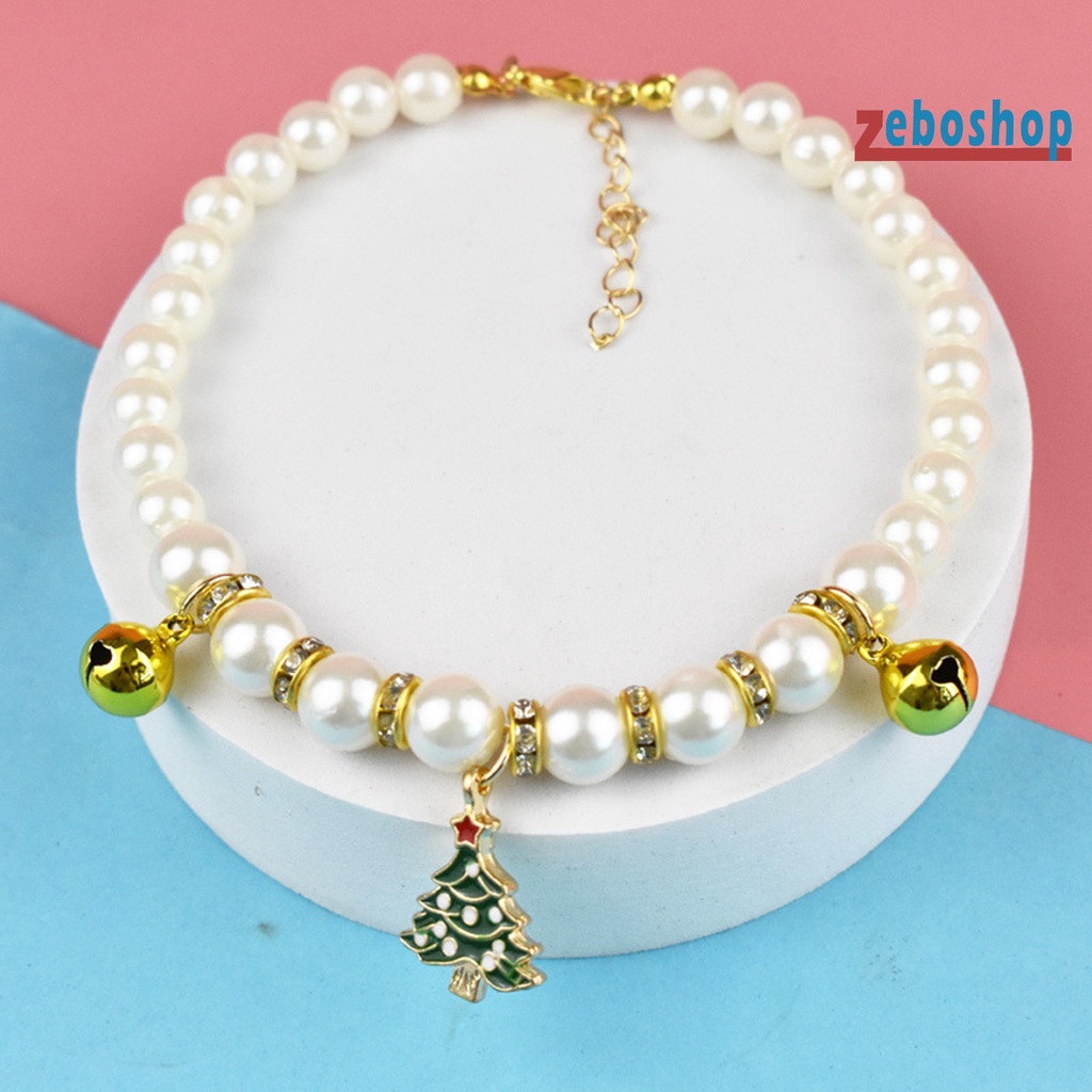 Vòng cổ Đính Ngọc Trai Nhân Tạo Thời Trang Dành Cho Thú Cưng