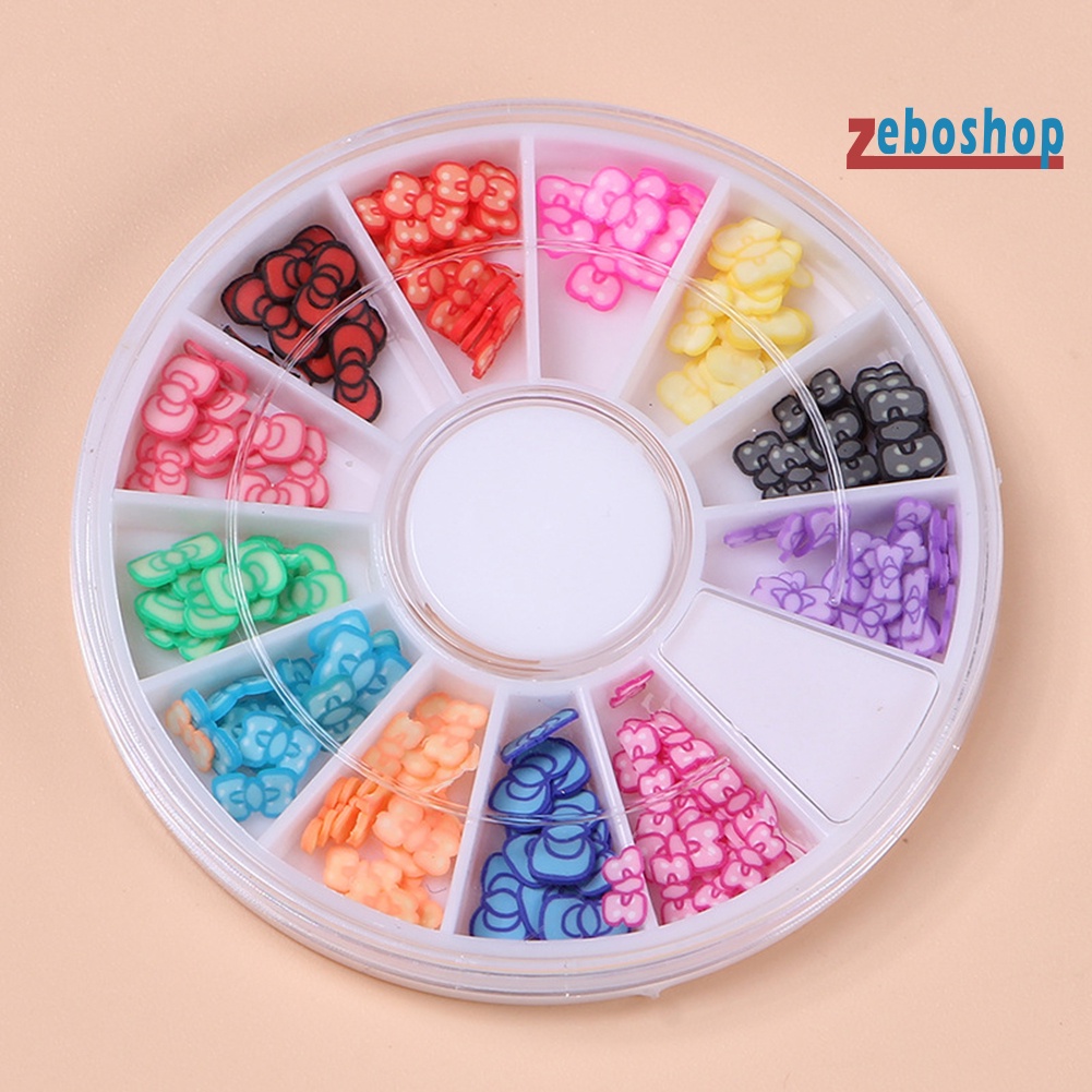 Hộp Đất Sét Polymer 12 Ngăn Hình Hoa Lá Trái Tim Ngôi Sao Trang Trí Móng Tay Nghệ Thuật