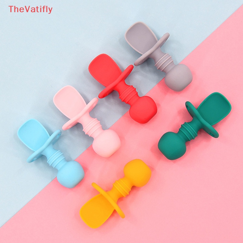 Bộ Muỗng Nĩa Bằng Silicon Mềm Dành Cho Bé Tập Ăn