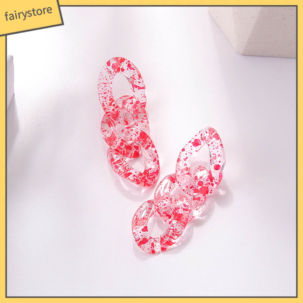 1 Cặp Bông Tai Dáng Dài Trong Suốt Phong Cách Bohemian Thời Trang Dự Tiệc Cho Nữ