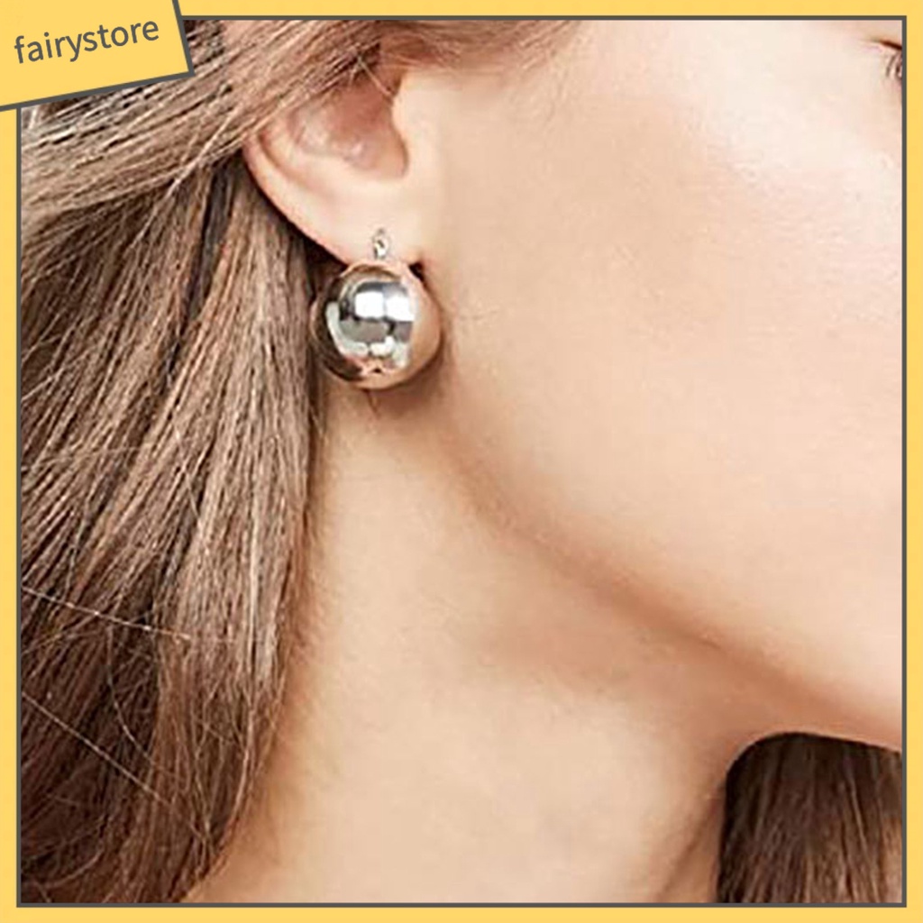 1 Đôi Bông Tai Hình Tròn Phong Cách Punk Tinh Tế Dành Cho Nữ