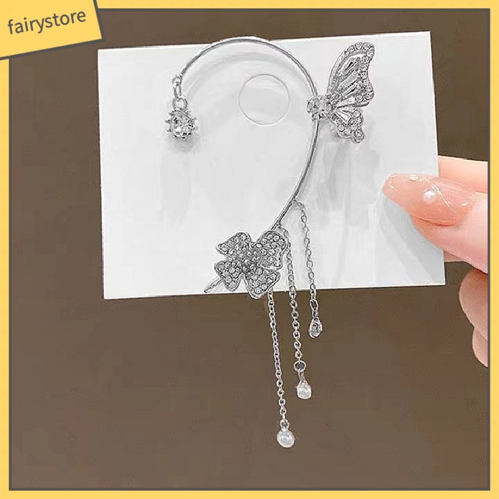 1 Khuyên Đeo Vành Tai Không Cần Xỏ Lỗ Hình Học Đính Đá Zircon Sang Trọng