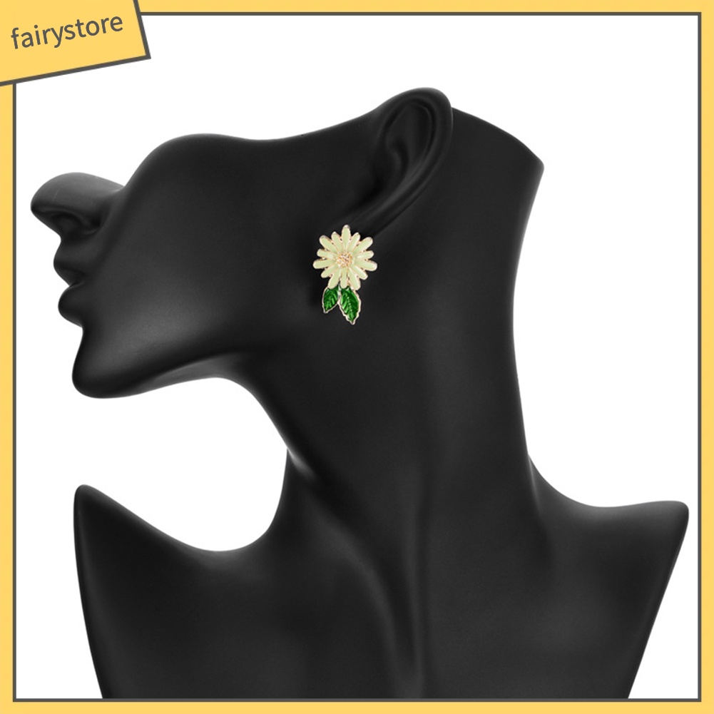 Bông Tai Hình Hoa Bằng Hợp Kim Tráng Men Thời Trang Cho Nữ