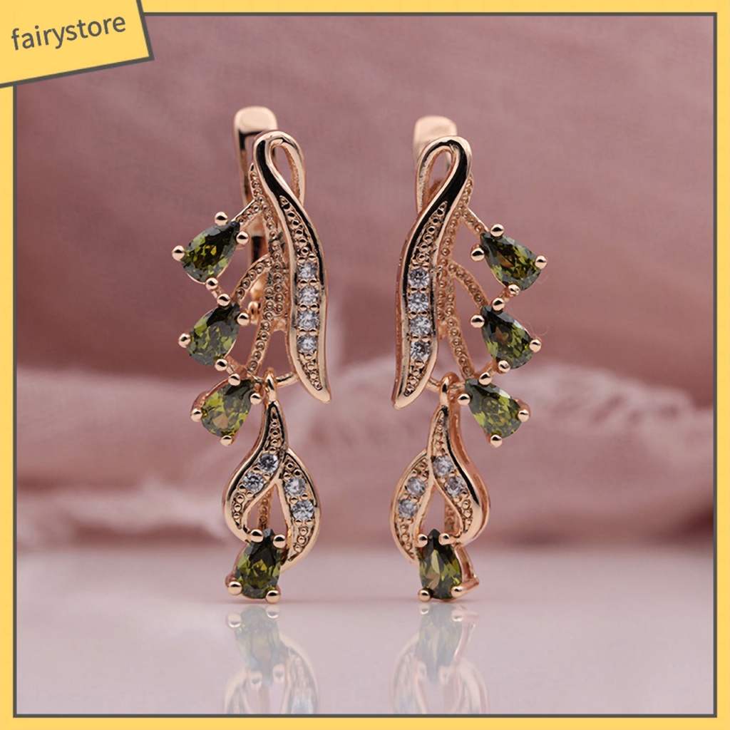 [FRO] Bông Tai Dài Đính Kim Cương Giả Bằng Đồng Trang Trí Hàng Ngày Cuộc Sống Hàng Ngày