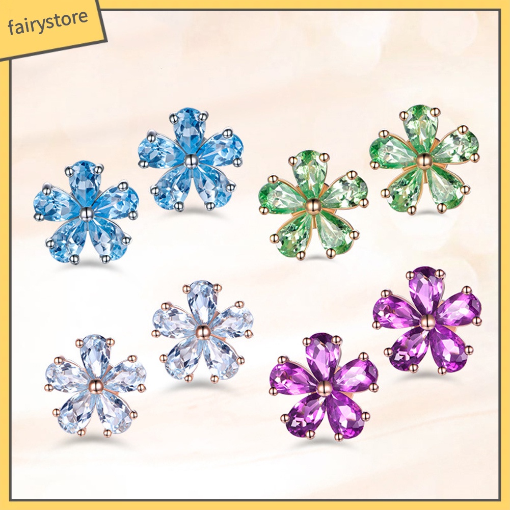 Đôi Khuyên Tai Hình Giọt Nước Đính Đá Zircon Thời Trang Cho Nữ