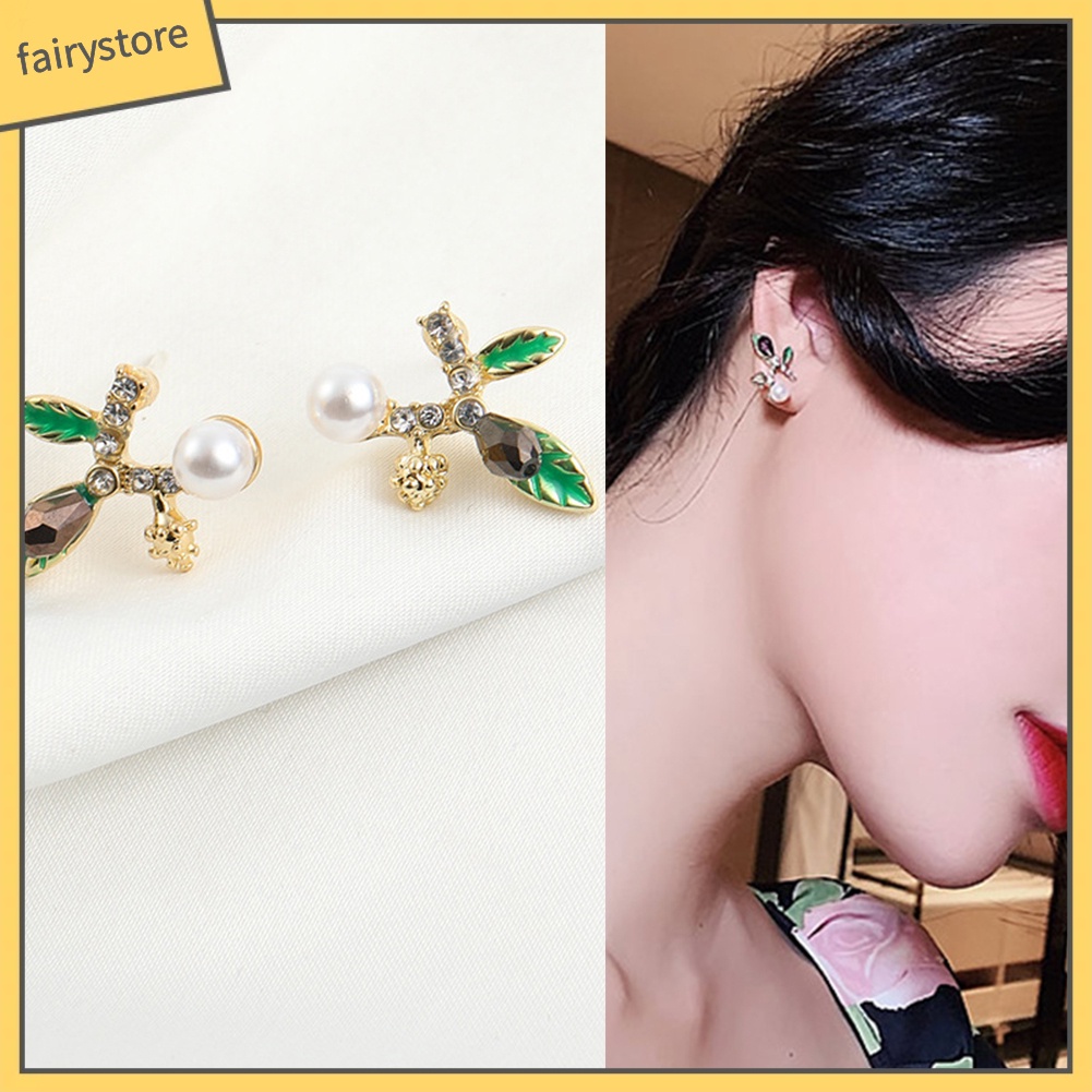 Bông Tai Đính Ngọc Trai Giả Thời Trang Dành Cho Nữ