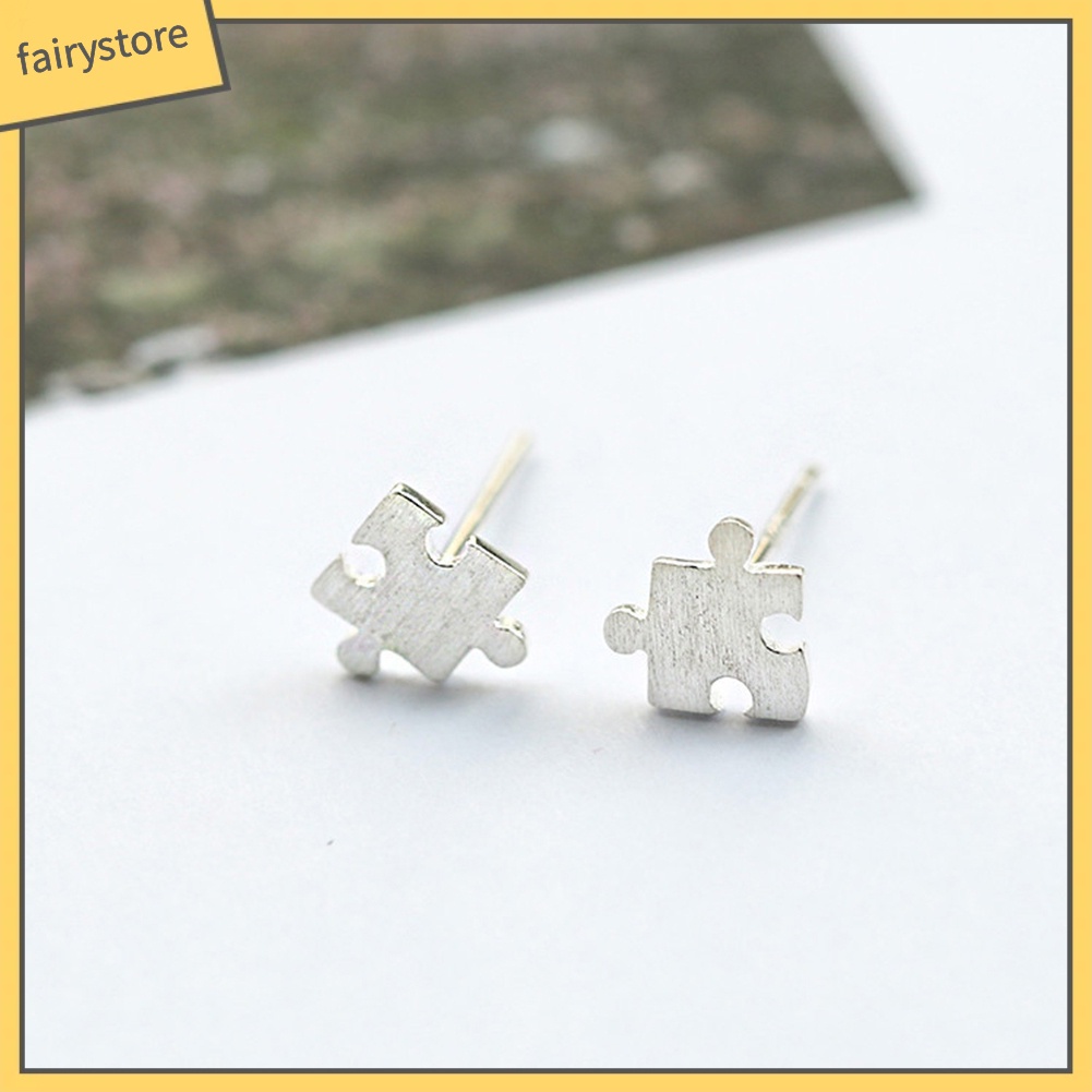 Bông Tai Hình Mảnh Ghép Hình Thời Trang Nữ