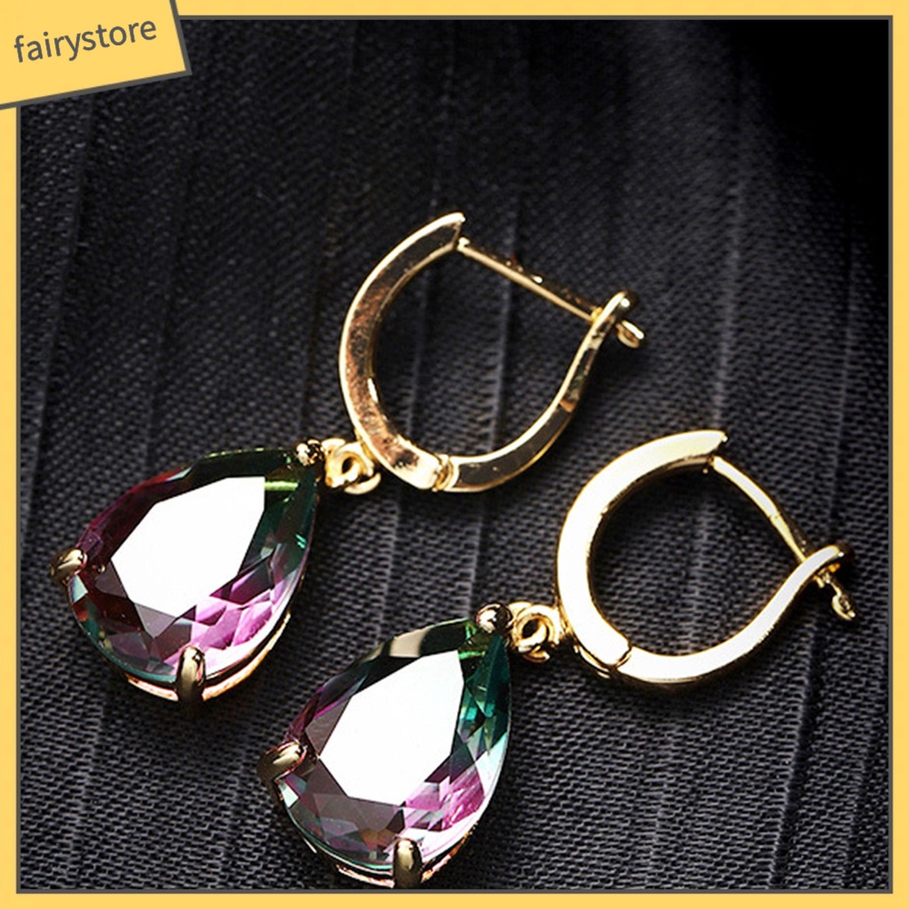 Bông Tai Hình Giọt Nước Đính Đá Thời Trang Dành Cho Nữ