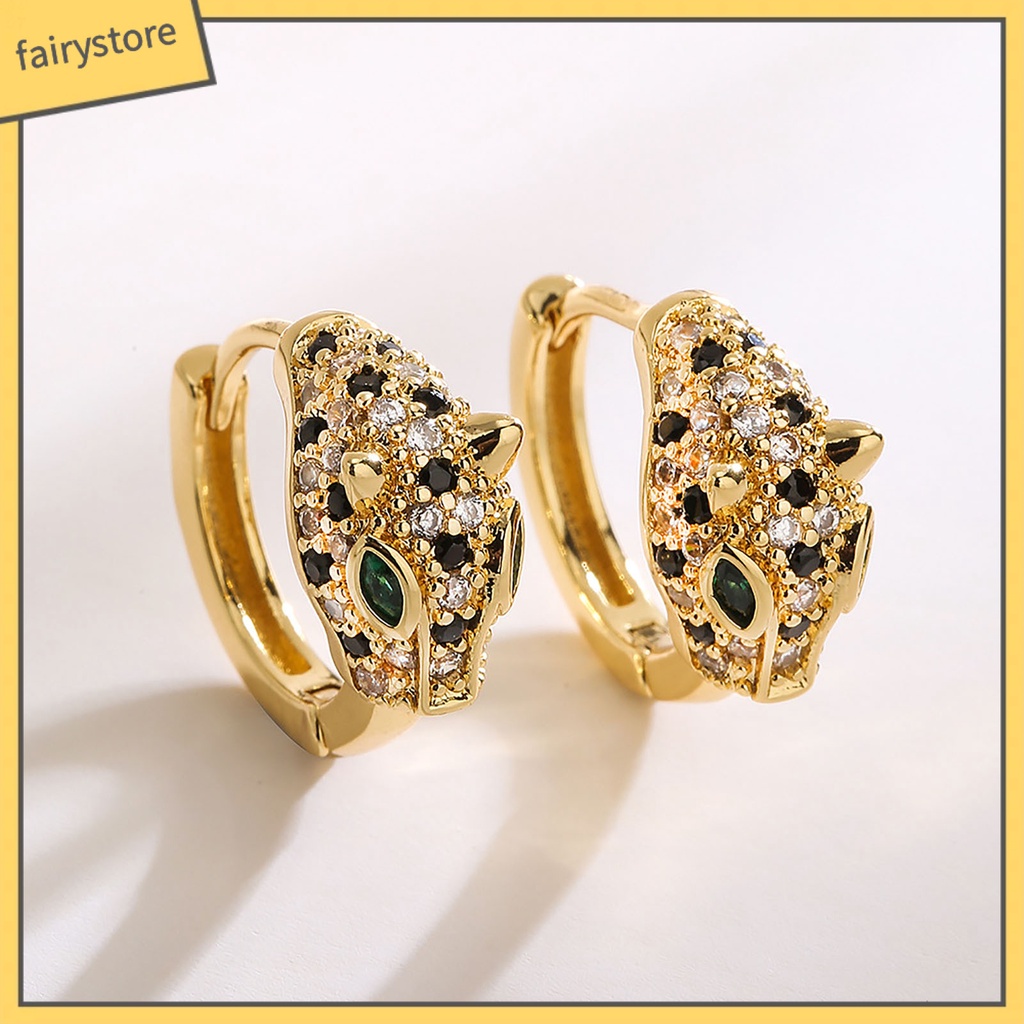 [FRO] Set 2 Khuyên Tai Đính Đá Zircon Vàng Lấp Lánh Chống Oxy Hóa Phong Cách Âu Mỹ Cho Nữ